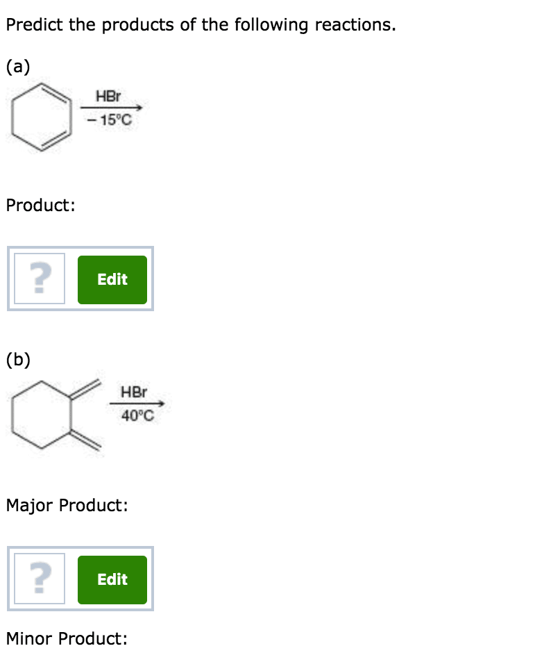 Solved: Predict The Products Of The Following Reactions. H...