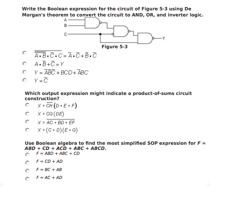 Solved: Write The Boolean Expression For The Circuit Of Fi...