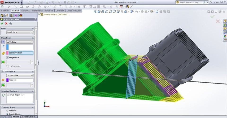 Stuck on zero thickness geometry : SolidWorks