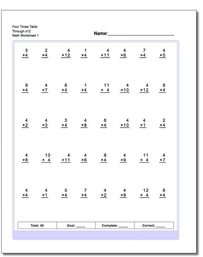 Teach child how to read: Printable Math Times Table Worksheets