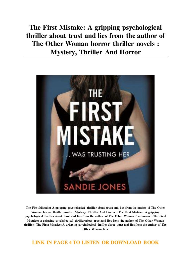 The First Mistake: A gripping psychological thriller about ...
