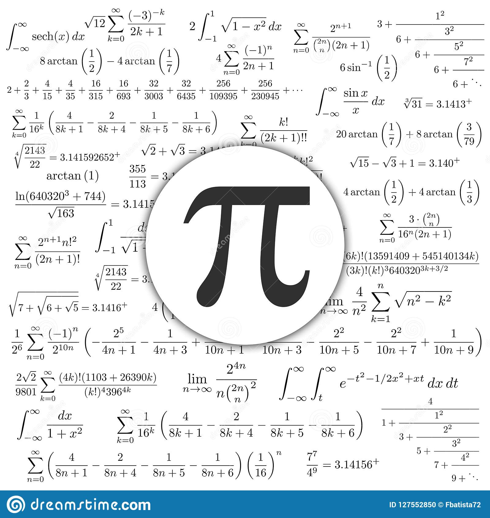 The Pi Symbol Mathematical Constant Irrational Number and Many Formulas ...
