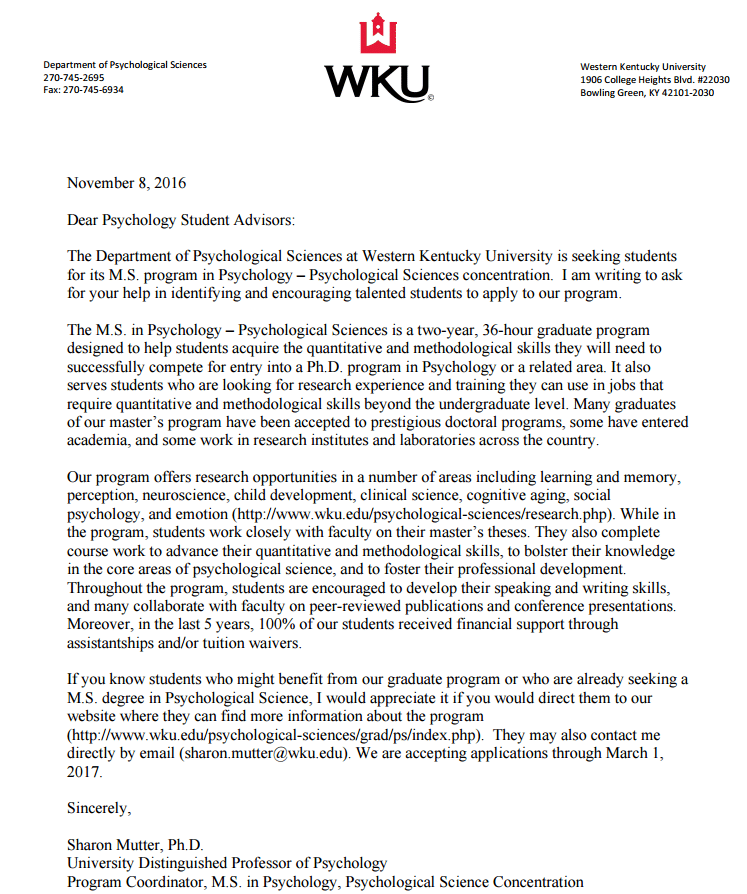 Western Kentucky University Grad School Opportunity!