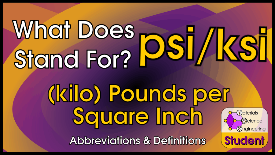 What Does psi and ksi Stand For? (kilo)Pounds per Square Inch, a Unit ...
