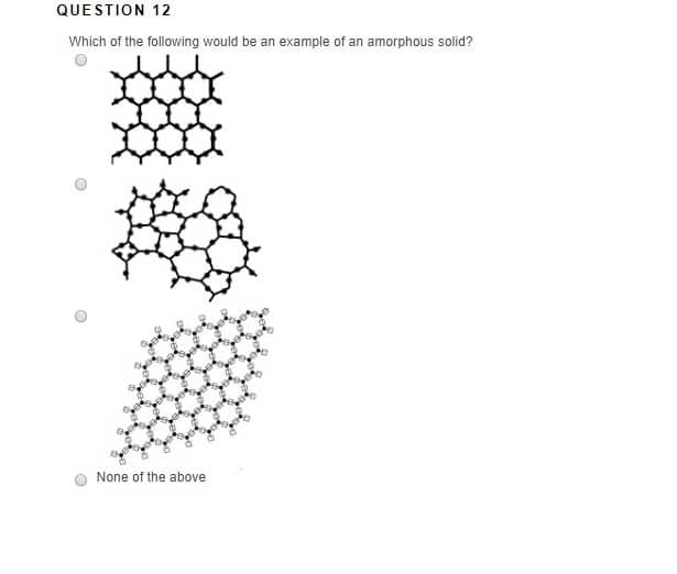Which of the following would be an example of an amorphous solid ...