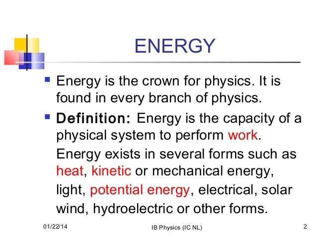 Work, energy and power