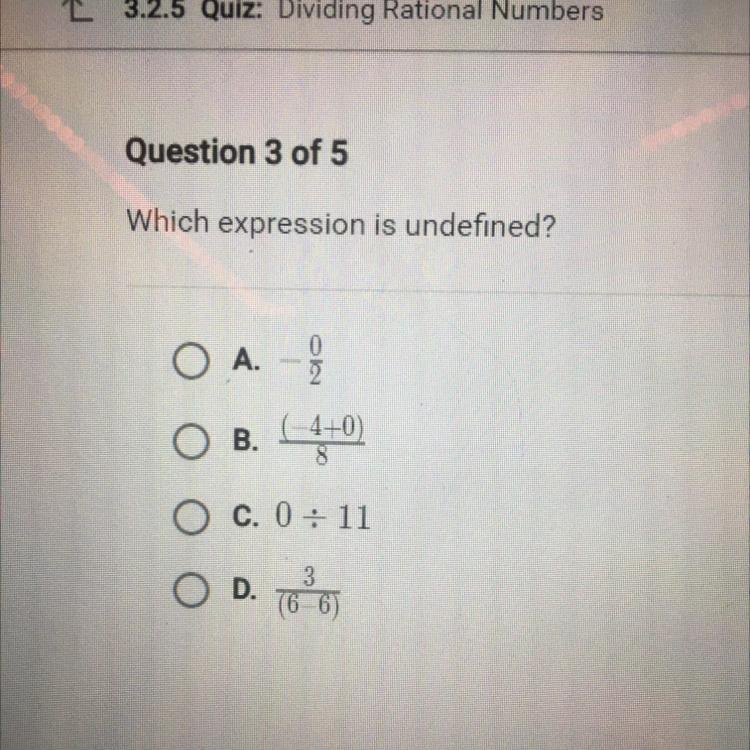 ðWhich expression is undefined?